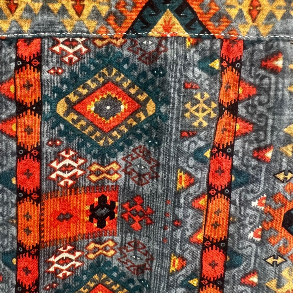 Vatpave Mens XXL Short Sleeve Button Down Native Southwestern Boho Hipster‎ - Picture 8 of 9
